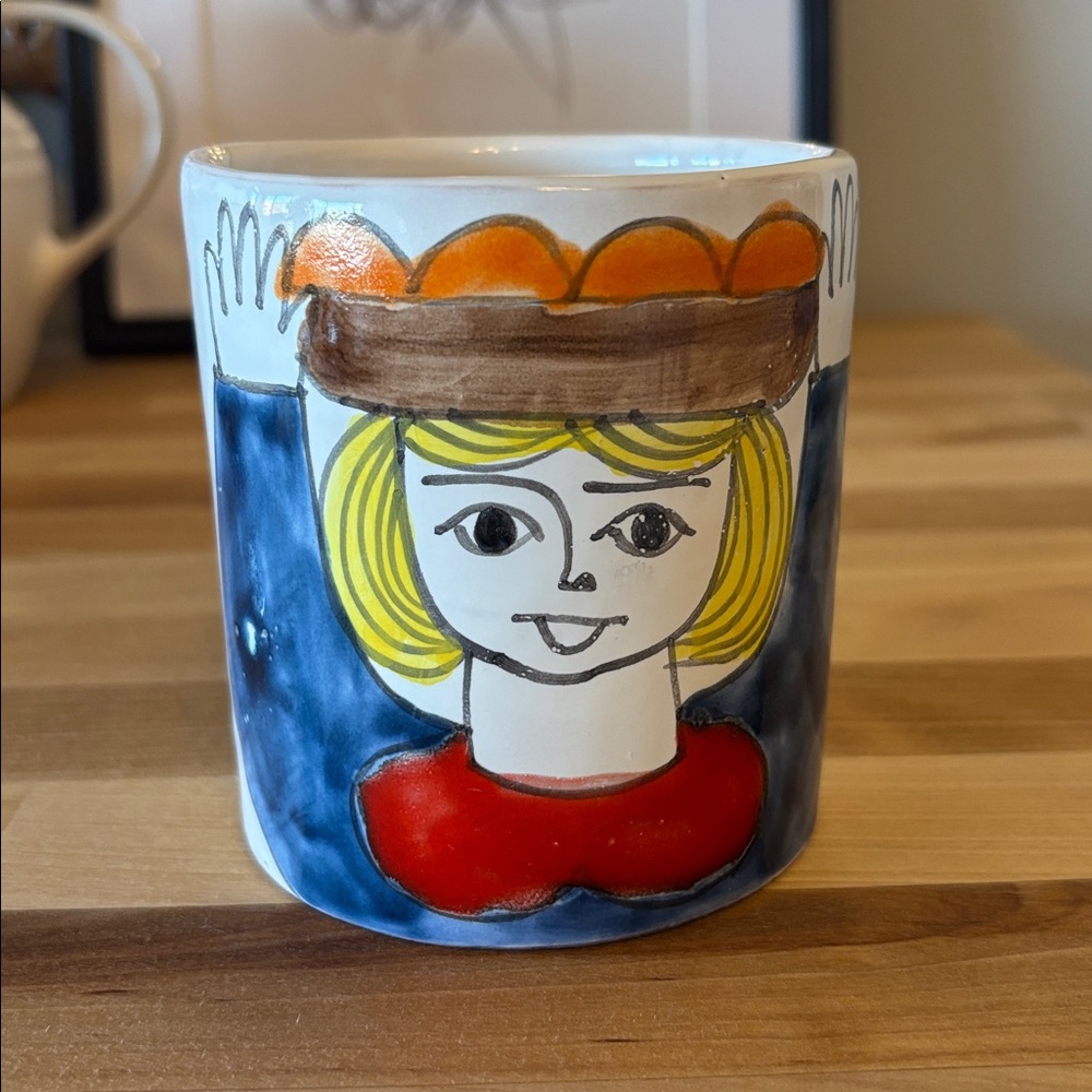 Vintage NINO PARRUCCA Ceramic Pottery Hand Painted Coffee Mug Cup Made in Italy